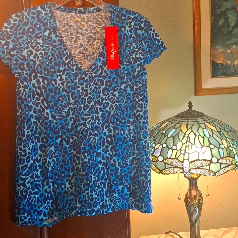 Lilly Pulitzer Top - Etta Top Oyster Bay Navy My Favorite Spot NWT Size XXS